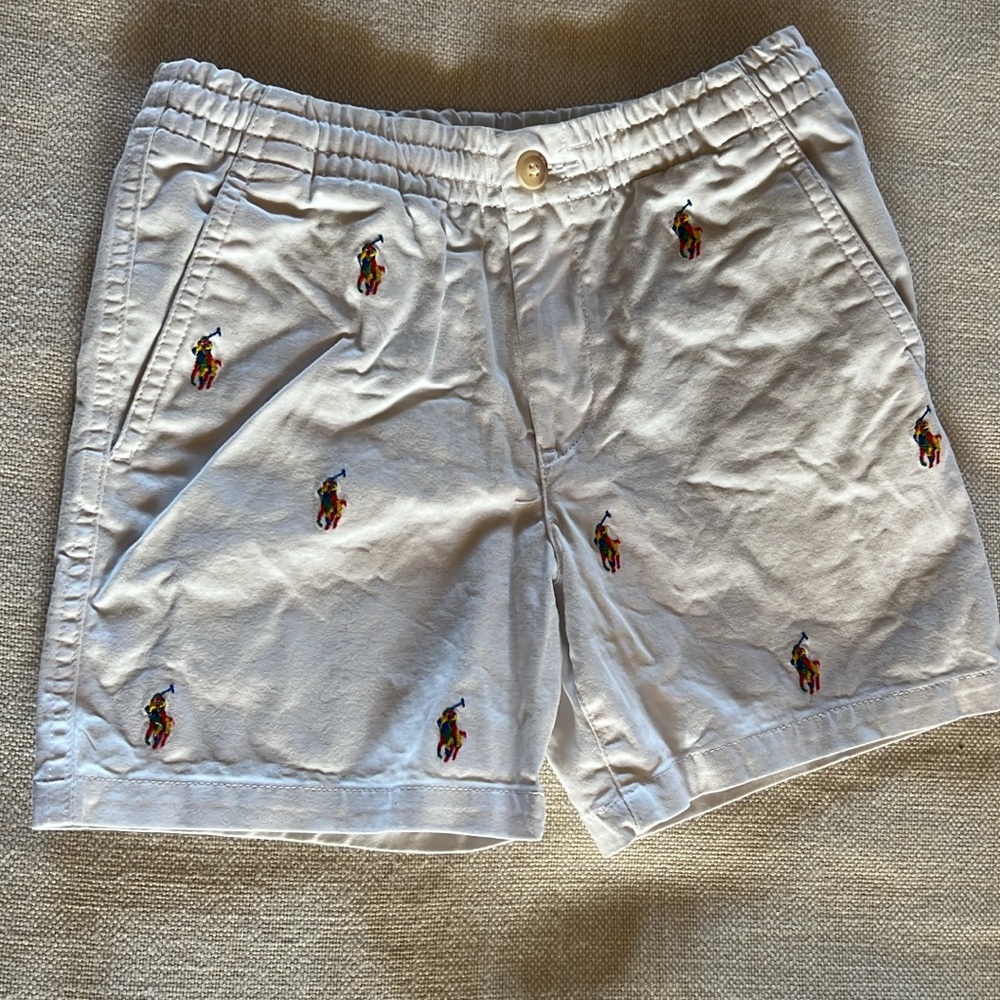 Polo by Ralph Lauren Kids White Embroidered Shorts size 7